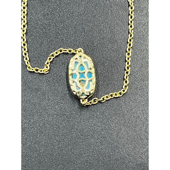 Kendra Scott Elaina Gold Brass
Veined Blue Turquoise Bolo Adjustable Bracelet - Picture 6 of 9